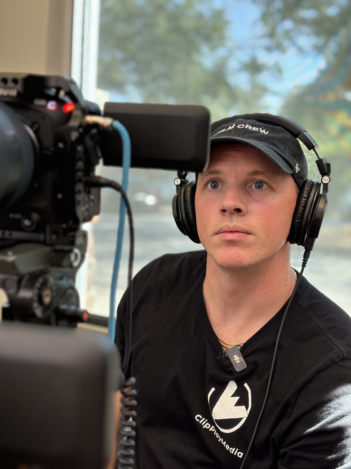 Operator monitoring audio on a cinema build